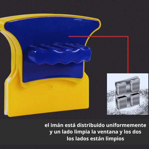 Limpiador de ventanas de vidrio magnético doble