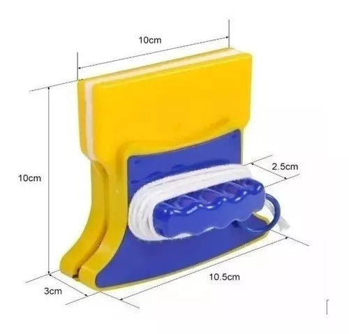 Limpiador de ventanas de vidrio magnético doble